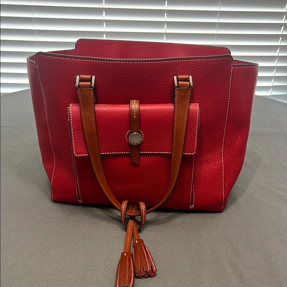 Dooney & Bourke Red Leather Tote Bag
